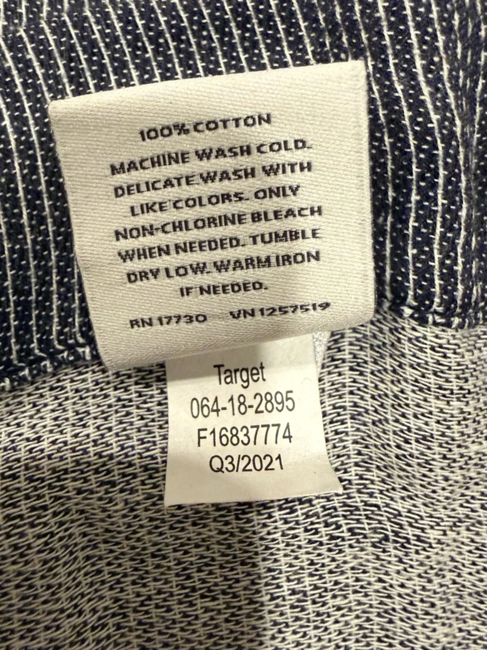 Shower Curtain Navy and White Project 62 Length 70” x Width 71”